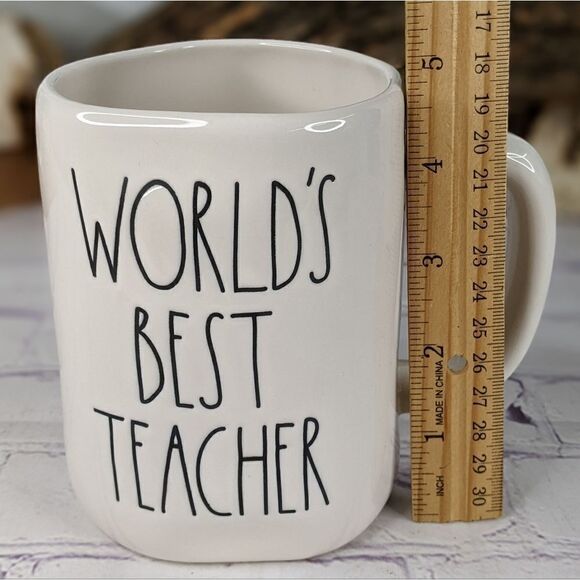 Rae Dunn WORLD'S BEST TEACHER Ceramic Mug - Picture 5 of 6
